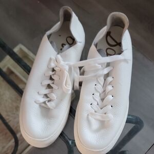Sam Eldelman White Leather Sneakers